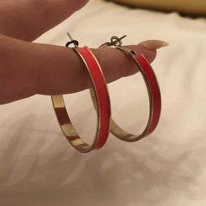 Juicy Couture hot pink and gold hoops